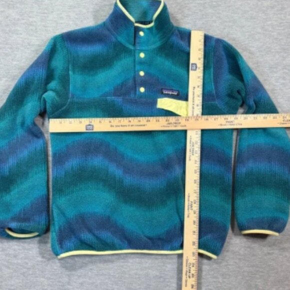 Patagonia Pullover Adult Small Teal Blue Synchilla Fleece Snap-T Retro VTG - Picture 4 of 9
